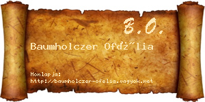 Baumholczer Ofélia névjegykártya